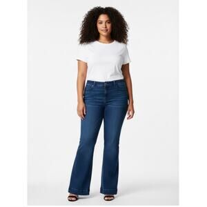 Torrid Bombshell Flare Jeans Super Soft 22S Dark Wash High Rise Plus Size Chic